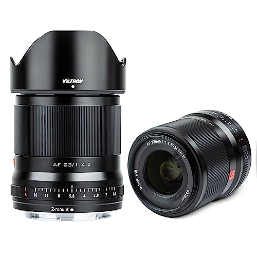 VILTROX 23 mm f1.4 Z-Mount Hauptobjektiv für Nikon Z5 Z50 Z6 Z6II Z7 Z7II ZFC (APS-C, Autofokus), Schwarz von VILTROX