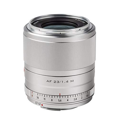 VILTROX 23mm F1.4 M Objektiv für Canon EF-M Mount,Autofokus APS-C Weitwinkel Festbrennweite Objektiv für Canon EOS M10 M100 M200 M3 M5 M50 M50II M6 M6II Kamera,Silber von VILTROX