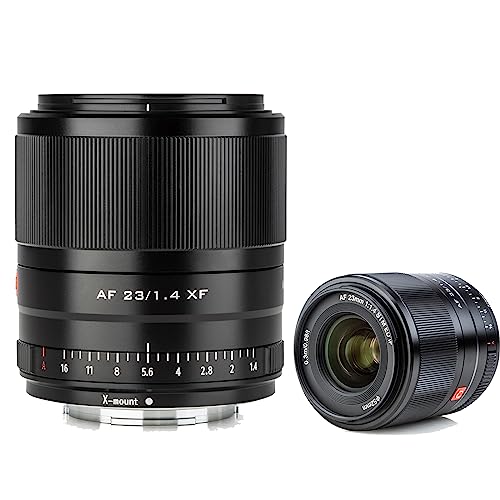 VILTROX 23mm f1.4 XF Autofokus Prime Objektiv APS-C Kompaktobjektiv mit großer Blende für Fuji X Mount Kamera X-T3 X-H1 X20 T30 X-T20 X-T100 X-Pro2 X-Pro3 Schwarz von VILTROX