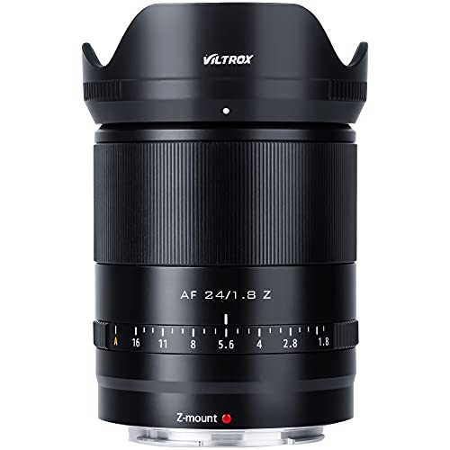 VILTROX 24 mm F1.8 Z-Mount Weitwinkel-Objektiv für Nikon Z5 Z50 Z6 Z6II Z7 Z7II ZFC (Vollformat, Autofokus), Schwarz von VILTROX