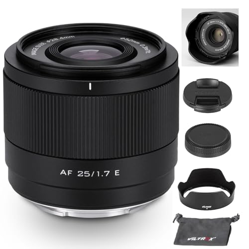 VILTROX 25mm F1.7 E APS-C Objektiv für Sony E, große Blende STM Autofokus-Festbrennweite für Sony E-Mount Kameras A7C A7RII A7SII A7II A7RIII A7IV A7RIV A9 A1 ZVE1 A93 A6700 A6600 A6500 A6400 FX3 VILTROX 25mm F1.7 E APS-C Objektiv für Sony E, große Blende STM Autofokus-Festbrennweite für Sony E-Mount Kameras A7C A7RII A7SII A7II A7RIII A7IV A7RIV A9 A1 ZVE1 A93 A6700 A6600 A6500 A6400 FX3 von VILTROX