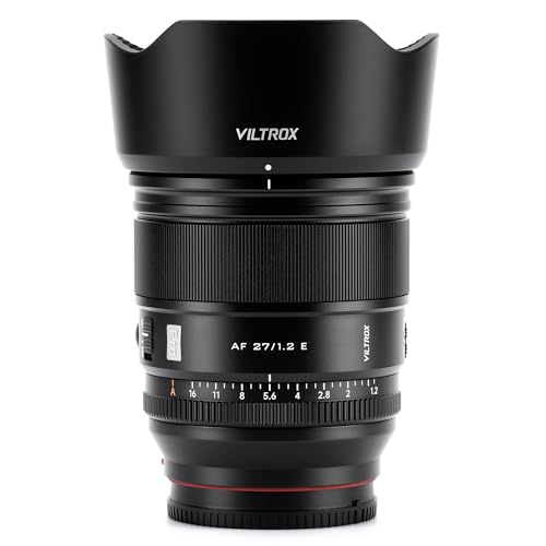 VILTROX 27 mm F1.2 E Objektiv, 27 mm f/1.2 APS-C Prime Objektiv für Sony E-Mount, F1.2 Objektiv mit großer Blende für Sony a6600 a6700 a7iv a7iii a7c von VILTROX