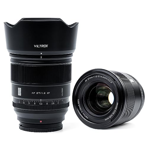 VILTROX 27mm F/1.2 Pro XF Prime APS-C Autofokus Objektiv für Fuji X Mount X-T30 X-T4 X-E4 X-Pro3 X-T200 X-S10(Autofokus, STM, große Blendenöffnung) Schwarz von VILTROX