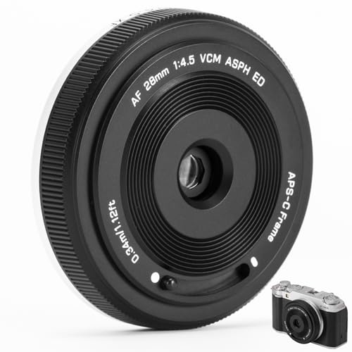 VILTROX 28mm F4.5 X für Fuji X Mount Objektiv,AF 28mm f/4.5 X Mount Pancake Objektiv Festbrennweite,APS-C Weitwinkelobjektiv für Fuji X-T5 X-H2 X-T50 X-M5 X-T30 II X-Pro3 X-S20 X-E4 (Schwarz) von VILTROX