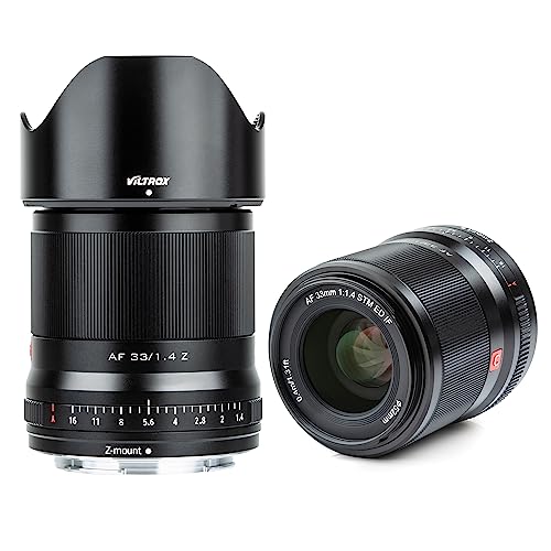 VILTROX 33 mm f1.4 Z-Mount Hauptobjektiv für Nikon Z5 Z50 Z6 Z6II Z7 Z7II ZFC (APS-C, Autofokus), Schwarz von VILTROX