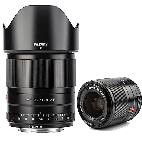 VILTROX 33mm f1.4 XF Objektiv Prime für Fuji X Mount Kamera X-T4 X-H1 X-T30 X-T200 X-Pro3(STM, APS-C, Autofokus), Schwarz von VILTROX