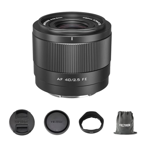 VILTROX 40mm F2.5 f/2.5 AF-Objektiv für Sony E-Mount, Weitwinkel-Vollformat-Autofokusobjektiv, kompatibel mit Sony E-Mount-Kameras Alpha a7cr a7cii a7c a6700 zv-e100 a6600 a6400 a7iv a7iii von VILTROX