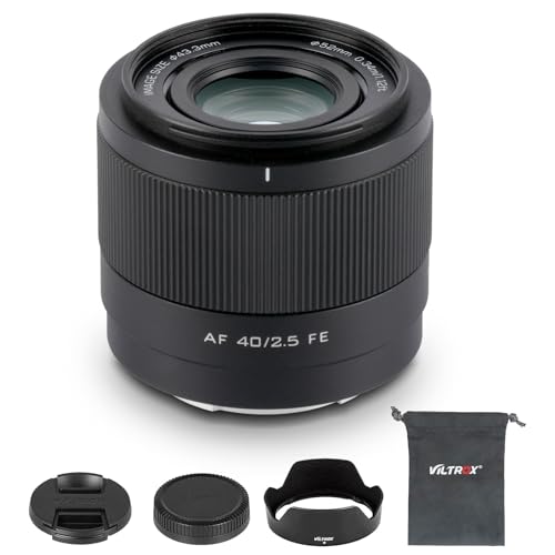 VILTROX 40mm F2.5 f/2.5 FE-Mount Vollformat für Sony, Autofokus STM Leichtes Prime Objektiv für Sony E-Mount Kameras A7C A7SIII A7lll A7RIII A7IV A7RIV A9 A1 FX3 A7RV ZVE1 A7CR A7CII A93 A6700 A6600 von VILTROX