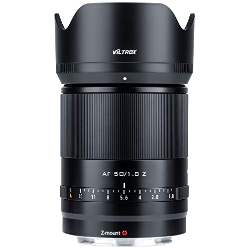 VILTROX 50 mm F1.8 Z-Mount Hauptobjektiv für Nikon Z5 Z50 Z6 Z6II Z7 Z7II ZFC (Vollformat, Autofokus), Schwarz von VILTROX