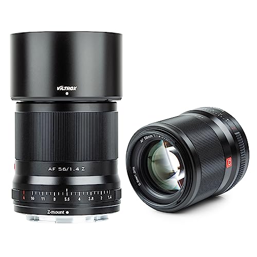 VILTROX 56 mm f1.4 Z-Mount Hauptobjektiv für Nikon Z5 Z50 Z6 Z6II Z7 Z7II ZFC (APS-C, Autofokus), Schwarz von VILTROX