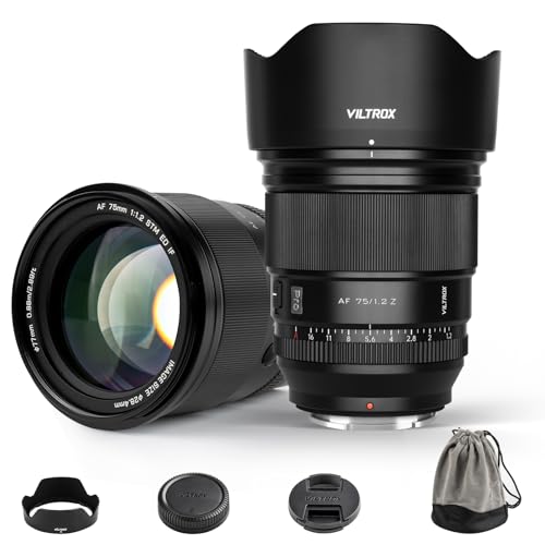 VILTROX 75mm F1.2 Pro APS-C Prime Autofokus Objektive für Nikon Z Mount Kamera Objektive Standard Camera Lenses große Blende kompatibel für Nikon Z9 Z8 Z7 Z6 Z5 Z50 Z30 ZFC von VILTROX