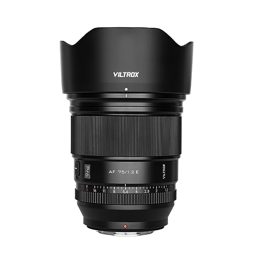 VILTROX 75mm F1.2 Sony Prime Große Blende AF APS-C Objektiv Pro Level Kompatibel mit Sony E-Mount spiegellosen Kameras A7Cc A9 A1 A6x00 Fs5 A7M/R/S Serie von VILTROX