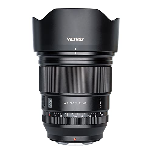 VILTROX 75mm PRO F1.2/f1.2 X Mount Ultra Wide Angle Lens,Autofocus APS-C Lens for Fujifilm X-Mount Camera X-T5 X-H2 X-T30 II X-T4 X-A7 X-E3 X-E4 X-H1X-Pro2 X-T4 X-T10 X-T20 von VILTROX