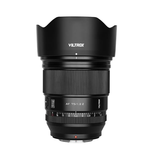 VILTROX 75mm f/1.2 F1.2 PRO Autofokus Objektiv für Nikon Z-Mount Kamera, Ultra-Weitwinkel APS-C AF Objektiv Kompatibel mit Nikon Z-Mount Kameras Z9 Z8 Z7 Z6 Z5 Z50 Z30 ZFC von VILTROX