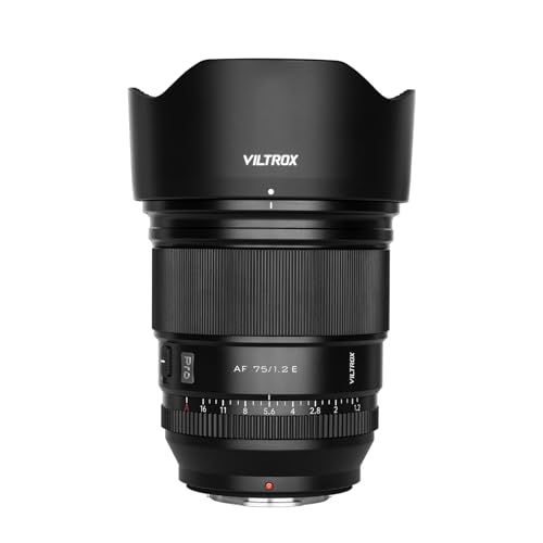 VILTROX 75mm f/1.2 F1.2 PRO Autofokus Objektiv für Sony E-Mount Ultra Weitwinkel APS-C Prime Objektiv kompatibel mit Sony E-Mount spiegellosen Kameras A7M/R/S Serie A7Cc A9 A1 A6x00 Fs5 VILTROX 75mm f/1.2 F1.2 PRO Autofokus Objektiv für Sony E-Mount Ultra Weitwinkel APS-C Prime Objektiv kompatibel mit Sony E-Mount spiegellosen Kameras A7M/R/S Serie A7Cc A9 A1 A6x00 Fs5 von VILTROX