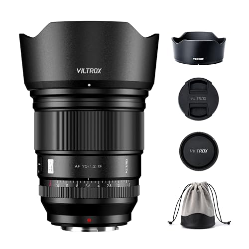 VILTROX 75mm f/1.2 XF-Objektiv für Fuji-X-Mount, F1.2 Weitwinkel-APS-C-Festbrennweitenobjektiv für Fujifilm-Kamera X-A5 X-A7 X-E1 X-E2S X-H1 X-M1 X-PRO2 X-PRO3 X-T1 X-T10 X-T30II X-T100 X-S10 X-H2S VILTROX 75mm f/1.2 XF-Objektiv für Fuji-X-Mount, F1.2 Weitwinkel-APS-C-Festbrennweitenobjektiv für Fujifilm-Kamera X-A5 X-A7 X-E1 X-E2S X-H1 X-M1 X-PRO2 X-PRO3 X-T1 X-T10 X-T30II X-T100 X-S10 X-H2S von VILTROX