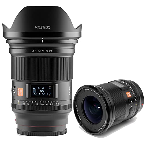 VILTROX AF 16mm F1.8 FE Weitwinkel Objektiv Vollformat Autofokus für Sony E-Mount Kameras A7III A7RIII A7IV A7RIV A9 A7RⅤ a7C a6600 a6500 von VILTROX