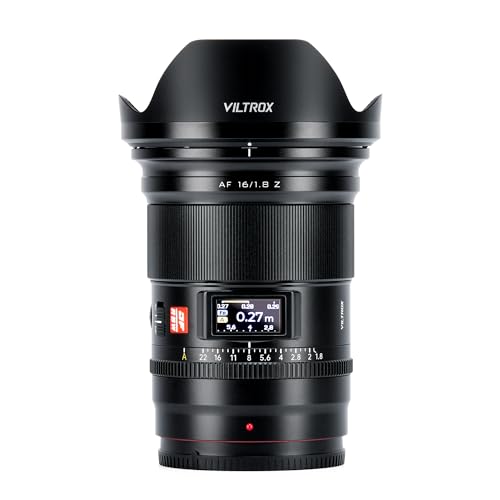 VILTROX AF 16mm F1.8 Vollformat-Objektiv für Nikon Z-Mount, Auto Focus Weitwinkelobjektiv für Nikon Z-Mount Z9 Z8 Z7II Z7 Z6II Z6 Z5 Zf Z50 Zfc Z30 VILTROX AF 16mm F1.8 Vollformat-Objektiv für Nikon Z-Mount, Auto Focus Weitwinkelobjektiv für Nikon Z-Mount Z9 Z8 Z7II Z7 Z6II Z6 Z5 Zf Z50 Zfc Z30 von VILTROX