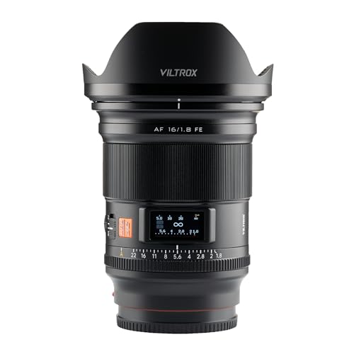 VILTROX AF 16mm f/1.8 FE Vollrahmen Objektiv Weitwinkel Autofokus mit integriertem LCD-Bildschirm für Sony E Mount Kameras für Sony A7IV A7RIV A9 A7RⅤ a6600 von VILTROX