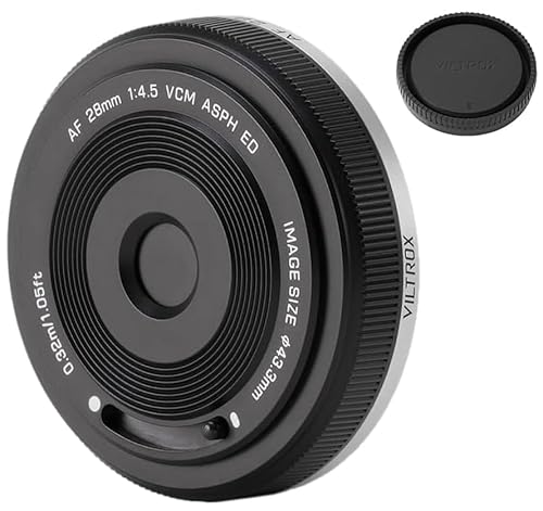 VILTROX AF 28mm F4.5 Vollformat Pancake Objektiv für Sony E, Autofokus FE Chips-Size Ultra-Thin Full Frame Objektiv für Sony E Mount Kameras von VILTROX