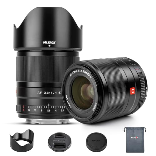 VILTROX AF 33mm F1.4 APS-C E Mount Autofokus Objektive für Sony E Mount Kamera Objektive Kompatibel mit Sony A6500 A6300 A6000 A6400 A6100 A5100 A6600 A7 A7R A7C A7II A7RII A7III A7RIII A7RIV A9 von VILTROX