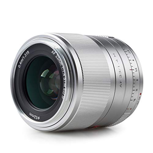 VILTROX AF 33mm F1.4 M Autofokus Festbrennweite Prime Objektiv für Canon EF-M Mount Spiegellose Kamera EOS M10 M100 M200 M3 M5 M50 M50II M6 M6II,Silber von VILTROX