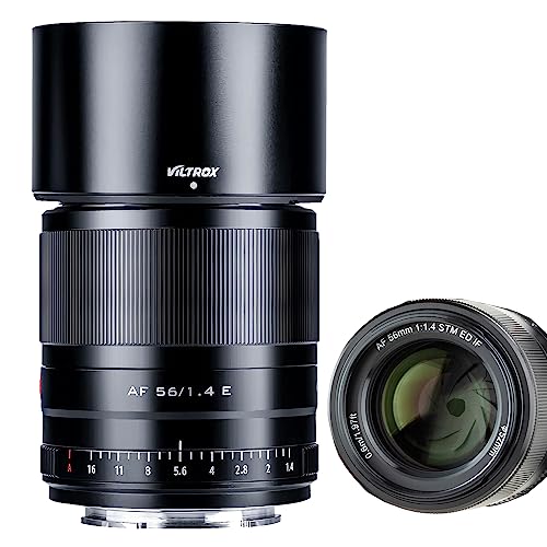VILTROX AF 56mm F1.4 Autofokus Objektiv für Sony E Mount Kameras (APS-C, Einstellbare Blende f1.4-f16) von VILTROX