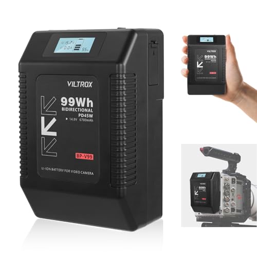 VILTROX BP-V99 V Mount Akku Mini Battery V Lock Black 6700mAh mit LCD-Anzeige,Dual D-Tap&USB Output 99Wh/14.8V,Schwarz Mini V Lock Akku in Camcordern,Kamera VILTROX BP-V99 V Mount Akku Mini Battery V Lock Black 6700mAh mit LCD-Anzeige,Dual D-Tap&USB Output 99Wh/14.8V,Schwarz Mini V Lock Akku in Camcordern,Kamera von VILTROX