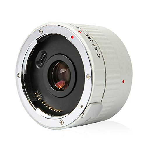 VILTROX C-AF 2X II Teleplus 2X Telekonverter Autofokus 2.0X Teleobjektiv-Konverter für Canon EF Mount Super Tele-Objektiv 135 mm f/2L,70-200 mm,100-400 mm und DSLR-Kamera 5DII 80D,Weiß von VILTROX