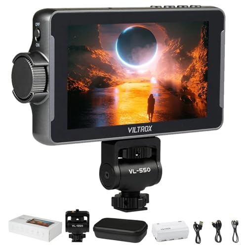 VILTROX DC-550 5,5" Touchscreen DSLR Kamera Feldmonitor, 1200 Nits High-Bright, 4K HDMI-EIN- und Ausgang, mit Akku/Sonnenschutz, 3D LUT, Fokusassistent, Wellenform für Nikon Sony Canon DSLR-Kameras VILTROX DC-550 5,5" Touchscreen DSLR Kamera Feldmonitor, 1200 Nits High-Bright, 4K HDMI-EIN- und Ausgang, mit Akku/Sonnenschutz, 3D LUT, Fokusassistent, Wellenform für Nikon Sony Canon DSLR-Kameras von VILTROX