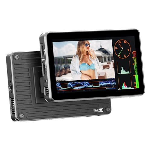 VILTROX DC-L1 7 Zoll Kamera Feldmonitor Touchscreen mit 1280 x 800 IPS HDMI Loop In/Out 3D LUTs Wellenform Video Peaking Focus DSLR Video Assist, NP-F550 Akku & Sonnenblende Haube von VILTROX