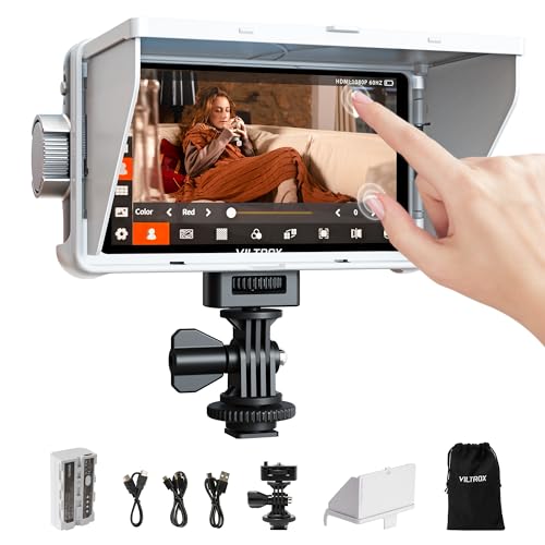 VILTROX DC-V1 Touchscreen DSLR Kamera Monitor 400 Nit 5,5 Zoll 1920 x 1080 HD-Video Peaking Focus Assist Kamera Field Monitor mit Sonnenschutzhaube und Akku 3D Lut 4K HDMI-EIN-/Ausgang VILTROX DC-V1 Touchscreen DSLR Kamera Monitor 400 Nit 5,5 Zoll 1920 x 1080 HD-Video Peaking Focus Assist Kamera Field Monitor mit Sonnenschutzhaube und Akku 3D Lut 4K HDMI-EIN-/Ausgang von VILTROX