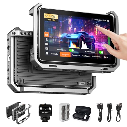 VILTROX DC-X2 2000 Nits Kamera-Field Monitor mit Rig Cage, 4K HDMI 6" Touchscreen DSLR-Kamera-Videomonitor mit Sonnenschutz/Akku, 3D Lut 1920x1080 HD Full Waveform Focus Peaking Vector Scope VILTROX DC-X2 2000 Nits Kamera-Field Monitor mit Rig Cage, 4K HDMI 6" Touchscreen DSLR-Kamera-Videomonitor mit Sonnenschutz/Akku, 3D Lut 1920x1080 HD Full Waveform Focus Peaking Vector Scope von VILTROX