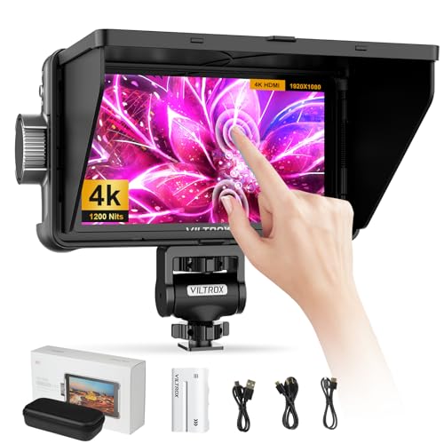 VILTROX DC550 Pro 5.5" Kamera Feld Monitor Touchscreen 4K HDMI DSLR Video Externer Monitor für Sony Canon Nikon Sonnenblende Haube Akku Aufbewahrungstasche 1200nit 3DLUT Fokus Peaking Histogramm von VILTROX