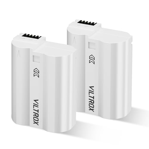 VILTROX EN-EL15C 2 Pack Kamera-Akku Battery Wiederaufladbarer Akkupack 2400mAh USB-C für Nikon D500 D600 D610 D750 D780 D800 D800E D810 D810A D850 D7000 Z8 D7100 D7200 D7500 Z5 Z6 Z7 Z6II Z7II Zf von VILTROX