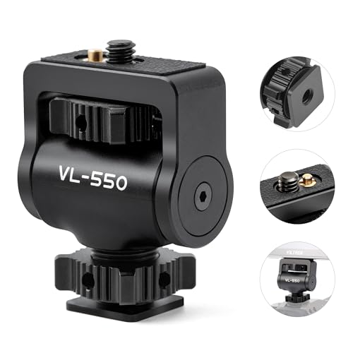 VILTROX Kamera-Monitor-Adapter mit Kaltschuh, 1/4-Zoll-Schraube für Feldmonitor/VILTROX-Monitor/Videoleuchte, Kaltschuhsockel für DSLR-Kamera-Camcorder, 360° drehbar, 180° Neigungsdämpfung von VILTROX