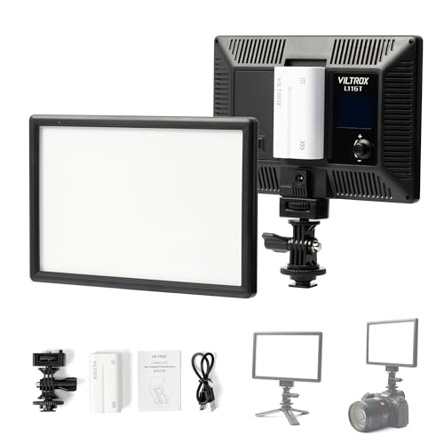 VILTROX L116T 5600K / 3300K LED Licht Panel Dimmbare Video Licht Kit für DSLR Kamera (mit Akku) Für YouTube-Videoaufnahmestudios von VILTROX