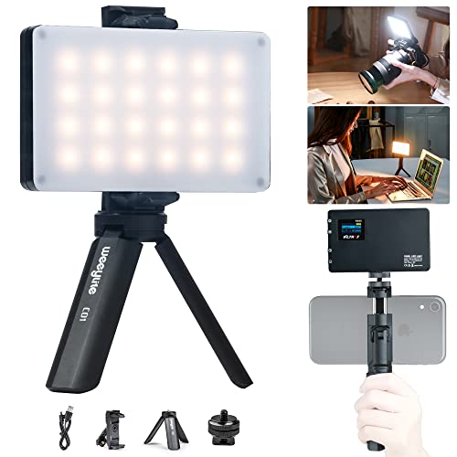 VILTROX LED-On-Kamera-Videoleuchte, Videokonferenz-Beleuchtungsset mit Mini-Stativ, Pocket-Fotolicht Zweifarbig 2500-8500K Panel-Leuchten Fotografie für Videoaufnahmen Fotoshooting Zoom-Beleuchtung von VILTROX