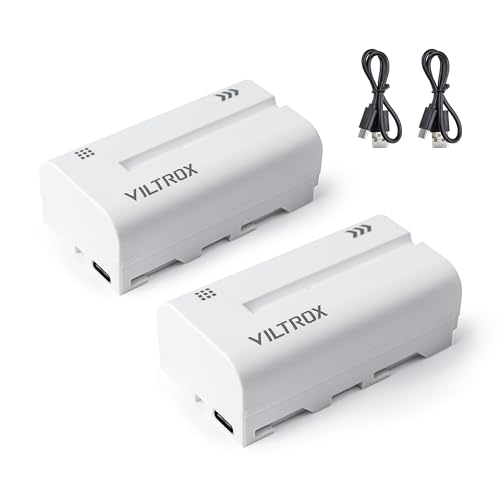 VILTROX NP-F550 2200mAh Li-Ionen-Akku 2er-Pack, wiederaufladbarer Ersatzakku für Sony NP-F550 F750 F770 F95, F960 F970, kompatibel mit Godox Neewer LED-Videoleuchte/Kameramonitor, Typ-C-Ladefunktion VILTROX NP-F550 2200mAh Li-Ionen-Akku 2er-Pack, wiederaufladbarer Ersatzakku für Sony NP-F550 F750 F770 F95, F960 F970, kompatibel mit Godox Neewer LED-Videoleuchte/Kameramonitor, Typ-C-Ladefunktion von VILTROX