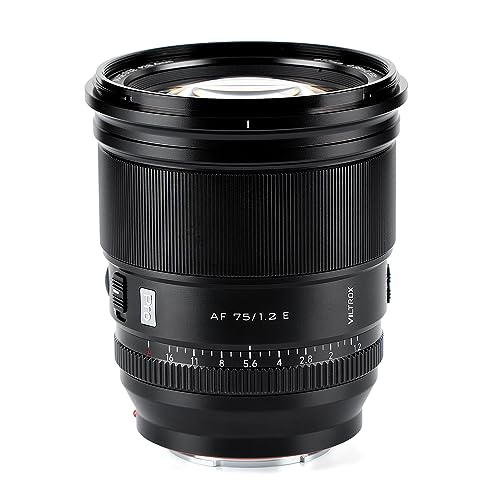 VILTROX PRO 75 mm F1.2 f/1.2 APS-C Autofocus for Sony E-Mount Camera Lens,Suitable for Sony A7 A6100 A6300 A6400 A6100 A6600 A5100 A7R A7C A7II A9 Sony E Mount Cameras Lens von VILTROX