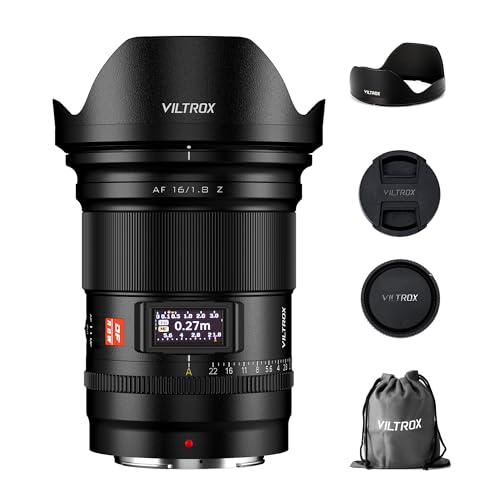VILTROX PRO 16mm F1.8 Z-Objektiv für Nikon Z-Mount, lichtstarkes F/1.8-Autofokus-Vollformat-Weitwinkelobjektiv für spiegellose Nikon-Kameras mit Z-Mount Z5 Z50 Z6 Z6II Z7 Z7II ZFC Z30 Z9 Z8 ZF VILTROX PRO 16mm F1.8 Z-Objektiv für Nikon Z-Mount, lichtstarkes F/1.8-Autofokus-Vollformat-Weitwinkelobjektiv für spiegellose Nikon-Kameras mit Z-Mount Z5 Z50 Z6 Z6II Z7 Z7II ZFC Z30 Z9 Z8 ZF von VILTROX