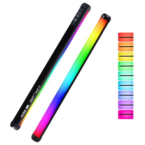 VILTROX RGB Video Lichtstab, Mehrfarbiger LED Videoleuchte Fotografie Lichtstab mit App-Steuerung, 2500K-8500K, CRI97+ Vollfarb-LED Licht mit 2200mAh Akku, 26 Effekte für TikTok,Vlog,YouTube von VILTROX