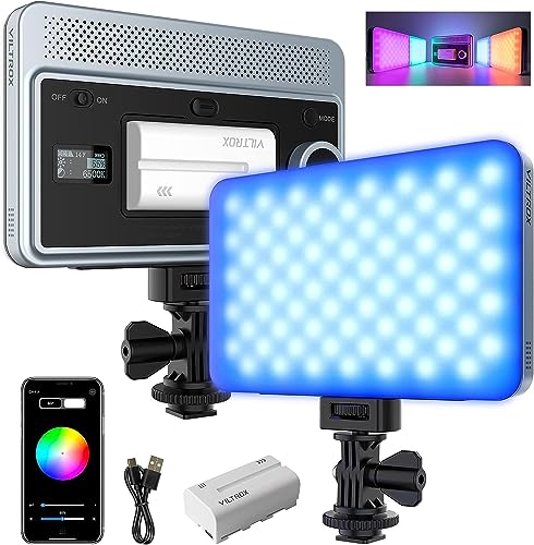 VILTROX Sprite 15C Panel LED Video Light RGB Videoleuchte Kamera Panel Videolicht 2800-6800K mit Bluetooth,Cold Shoe Mount,Extern Akku,CRI95+ für DSLR Kamera,Streaming,YouTube,Tiktok VILTROX Sprite 15C Panel LED Video Light RGB Videoleuchte Kamera Panel Videolicht 2800-6800K mit Bluetooth,Cold Shoe Mount,Extern Akku,CRI95+ für DSLR Kamera,Streaming,YouTube,Tiktok von VILTROX