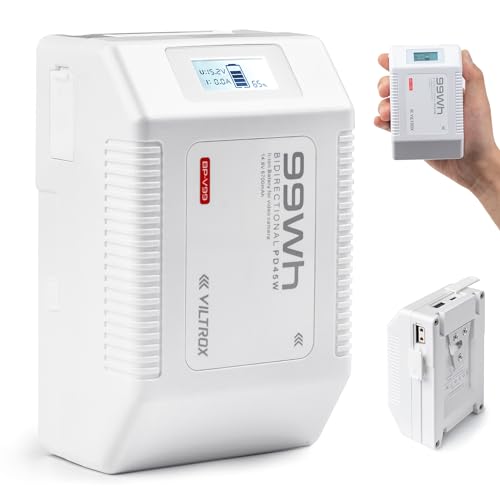 VILTROX V-Mount Akku 6700mAh 99Wh14,8 V, V-Lock Akku unterstützt PD USB-C-Schnellladegerät, mit D-TAP Typ-A Typ-C OLED Bildschirm für Li-Ionen Akku für Kamera, DSLR, Camcorder, Monitor, Licht VILTROX V-Mount Akku 6700mAh 99Wh14,8 V, V-Lock Akku unterstützt PD USB-C-Schnellladegerät, mit D-TAP Typ-A Typ-C OLED Bildschirm für Li-Ionen Akku für Kamera, DSLR, Camcorder, Monitor, Licht von VILTROX