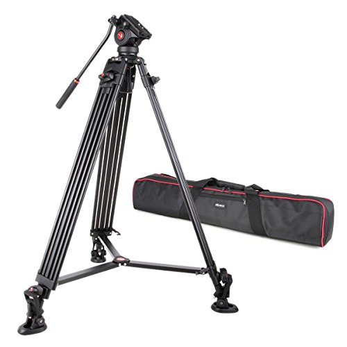 VILTROX VX-18M 188cm / 74 Zoll Panorama Kamera Dreibein Stative mit Fluid Drag Kopf für DSLR Kamera & DV Camcorder, Aluminiumlegierung von VILTROX