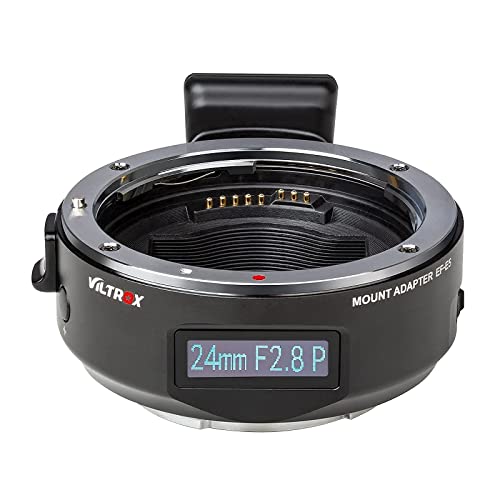 Viltrox Autofokus Adapter EF-E5 kompatibel mit Canon EF/EF-S Objektiv auf Sony E-Mount Kamera A9 A7 A6400, Konverter mit CDAF/PDAF Fokus, OLED Bildschirm EXIF Datenübertragung von VILTROX
