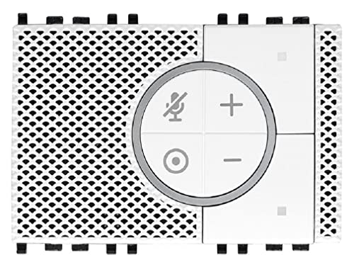 VIMAR 03975.B Alexa Sprachsteuerung für Einbau, eingebautes WiFi, Zwei Fronttasten, RGB-LED-Hintergrundbeleuchtung, lokale Steuerung, Fernbedienung oder Sprachsteuerung, Weiß von VIMAR