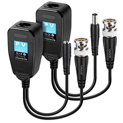 VIMVIP HD-CVI/TVI/AHD passiver Video-Balun mit Stromanschluss und RJ45 CAT5 Datensender 1 Paar von VIMVIP