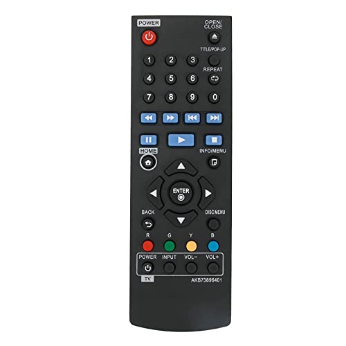 VINABTY AKB73896401 Ersetzen Sie die Fernbedienung Passend für LG Blue-Ray Disc DVD Player BP250 BP135 BP240 BP300 BP335W BD640 BP135N BP135W BP145 BP200 BP325W BP335WN BP340 BP350 BP350N BPM25 von VINABTY