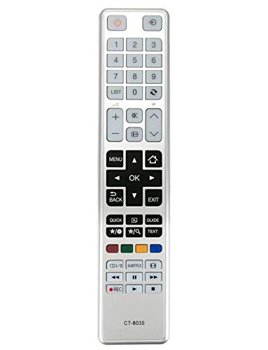 VINABTY CT-8035 Ersatz Fernbedienung Passend für Toshiba TV 32L3433DG 32W3433DG 40L3433DG 48L3433DG 48W3433DG 32L3441DG 32W3441DG 40L3441DG 40W3441DG 48L3441DG 48W3441DG 32W3443DG 40L3443DG 40W3443DG VINABTY CT-8035 Ersatz Fernbedienung Passend für Toshiba TV 32L3433DG 32W3433DG 40L3433DG 48L3433DG 48W3433DG 32L3441DG 32W3441DG 40L3441DG 40W3441DG 48L3441DG 48W3441DG 32W3443DG 40L3443DG 40W3443DG von VINABTY